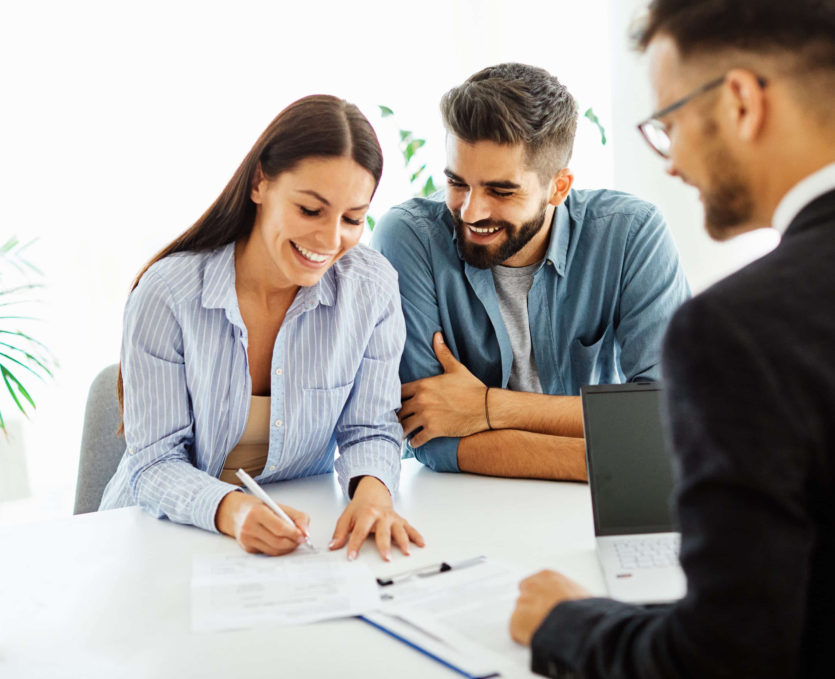 Couple making an offer on a home