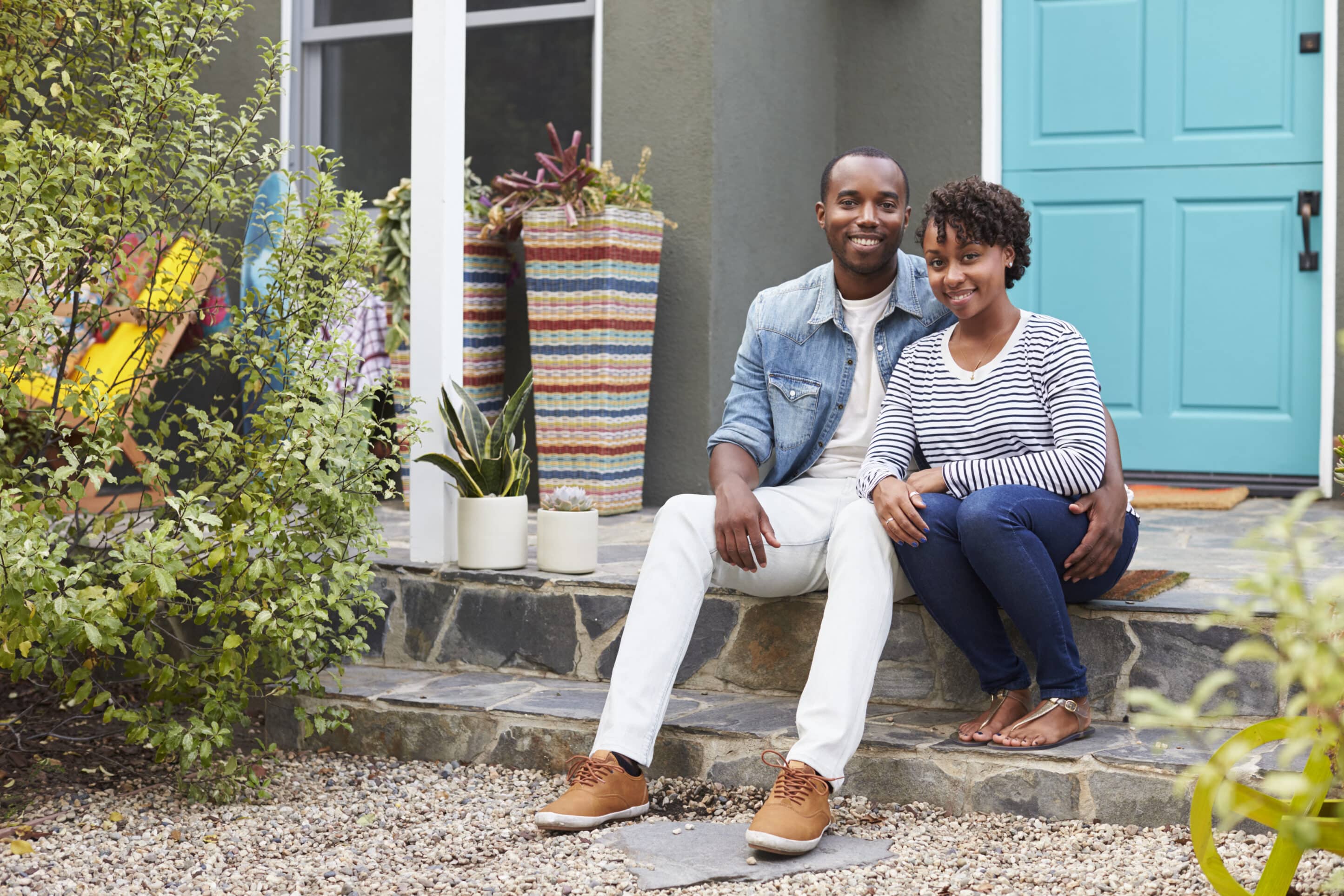 Young couple on porch